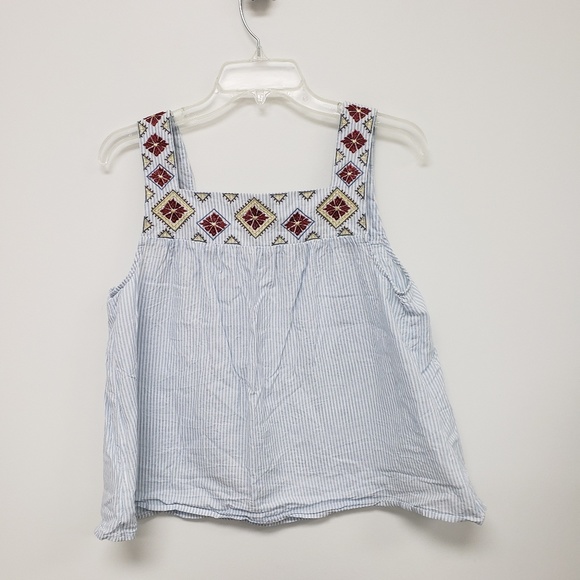 Madewell embroidered island tank in stripe - Picture 2 of 3